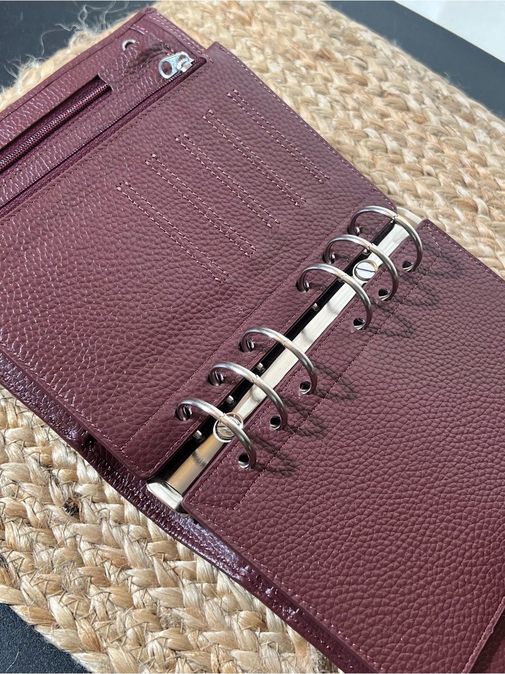 MOTERM luxe rings (30mm) Pebbled Leather Organizer Binder A6 with 2 flyleaf - Picture 5 of 9